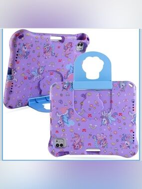 Kids Tablet Case with Unicorn Print - Purple